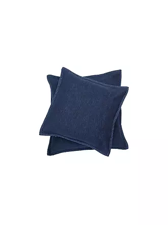 DAVID FUSSENEGGER | Housse de coussin avec point décoratif 50x50cm (Anthracite) (Anthracite) | dunkelblau